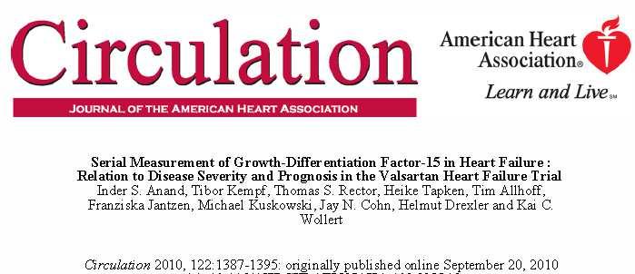 Growth differentiation factor-15 Growth differentiation factor-15 is a new biomarker in cardiovascular disease.