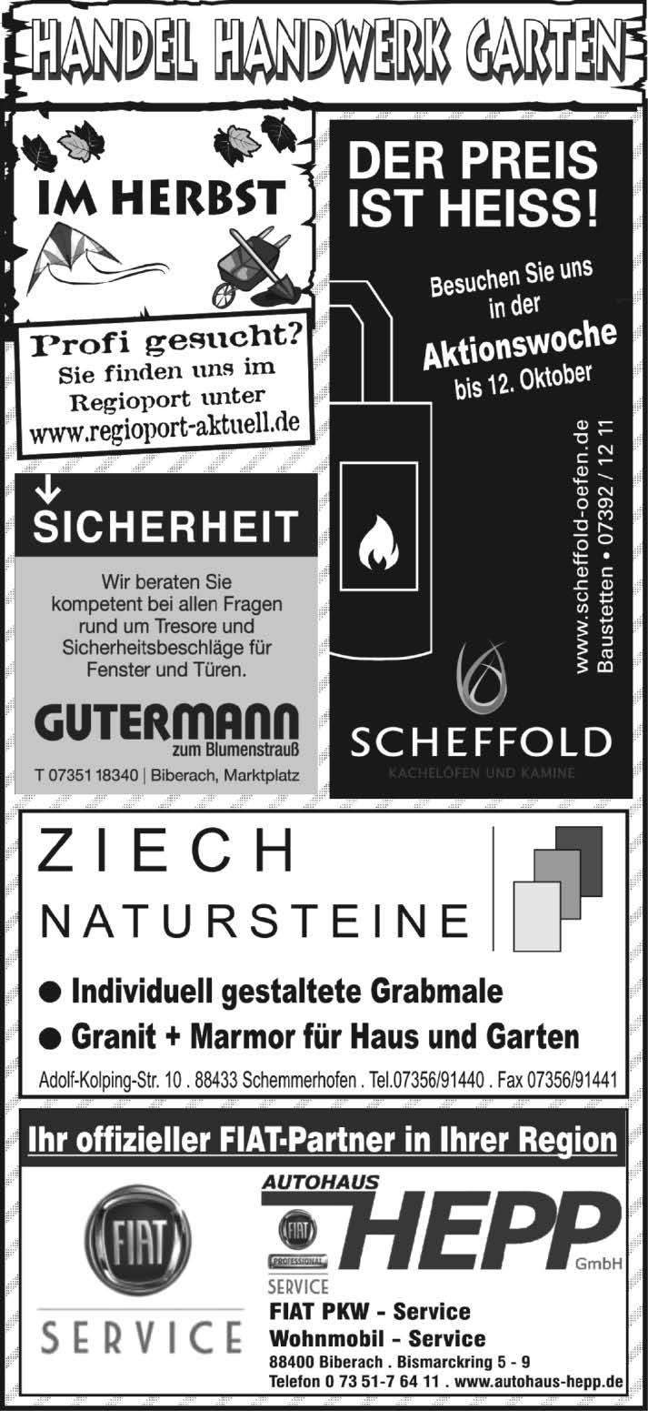 GESCHÄFTSANZEIGEN Angebot aus eigener Schlachtung und Produktion vom 09.10.