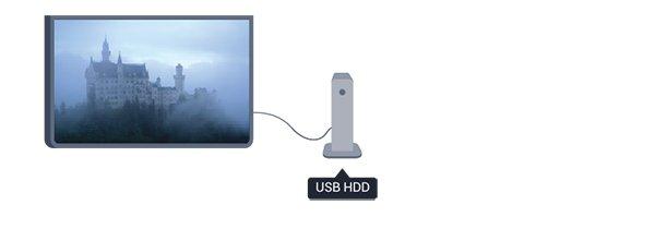 1 Η νέα σας τηλεόραση 1.1 Pause TV και εγγραφές Συνδέοντας έναν σκληρό δίσκο USB, μπορείτε να διακόπτετε προσωρινά ή να εγγράφετε εκπομπές από ψηφιακά τηλεοπτικά κανάλια.