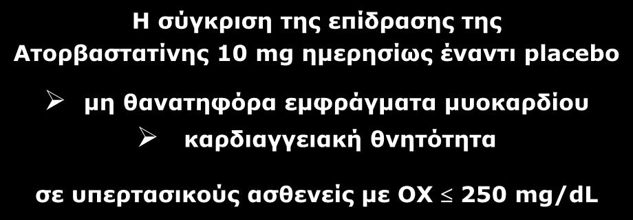 εμφράγματα μυοκαρδίου καρδιαγγειακή θνητότητα σε υπερτασικούς ασθενείς με OX