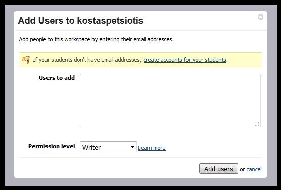 Screenshot 5: οι μαθητές γίνονται χρήστες Φάση 2: Κάνοντας την εργασία Χρονική Διάρκεια: 45 λεπτά της ώρας Χώρος Διεξαγωγής: Αίθουσα Υπολογιστών Έχοντας πρόσβαση στο wiki, τα μέλη των ομάδων