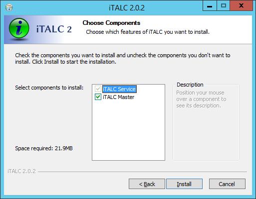 Windows/2012/Server Client/Εφαρμογές/iTALC 96 Επιλέξτε το κάντε κλικ στο Next.
