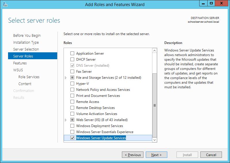 Windows/2012/Server Client/Προχωρημένα/WSUS 149 Windows/2012/Server Client/Προχωρημένα/WSUS Περιγραφή WSUS Η υπηρεσία Windows Server Update Services (WSUS) έχει σκοπό την αποθήκευση σε ένα κεντρικό