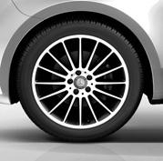 Leichtmetallräder, schwarz, glanzgedreht, mit Bereifung 5/55 R 7