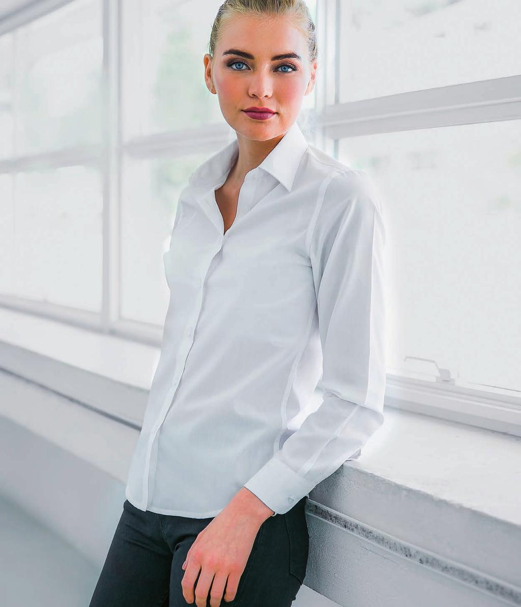 TH Clothes 2019 / CORPORATE / Batalha Women 45 Batalha Women γυναικείο μακρυμάνικο πουκάμισο 115 G/M ² White Black