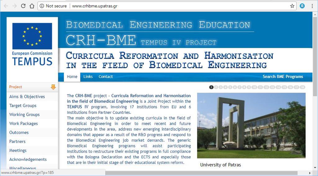 Tempus CRH-BME project Curricula Reformation and Harmonization in the Field of Biomedical Engineering
