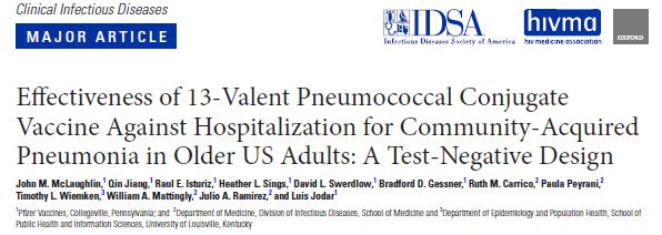 Ποια η αποτελεσματικότητα του PCV13; McLaughlin JM, Jiang Q, Isturiz RE, et al.