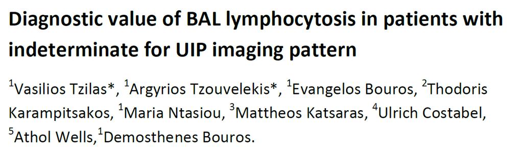 257 total ILD pts with BAL 95 PTS with indeterminate pattern BAL