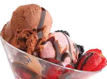 Παγωτά - Επιδόρπια - Σοκολάτες σκευάζονται από πουρέ φρούτων και ζάχαρη. Δεν περιέχουν γαλακτοκομικά προϊόντα. Τα 140 γρ δίνουν 132 θερμίδες και περιέχουν 33 γρ υδατανθράκων ανά 100 γρ προϊόντος.