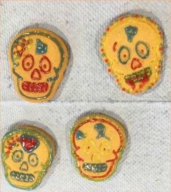 They carefully decorated biscuits and masks