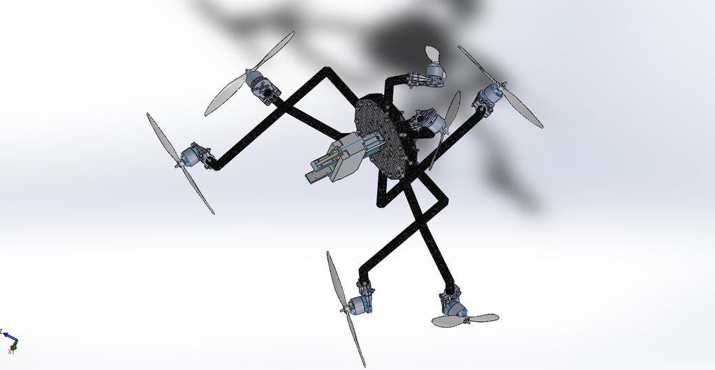 Chapter 4. Technical Problem Statement 48 Figure 4.1: This figure shows an approximation of the Aerial Manipulator s structure as resulted from a solution in a Chapter that follow. 4.3 Principles of the problem To begin with, think of vectors r i R 3 with i = 1,.