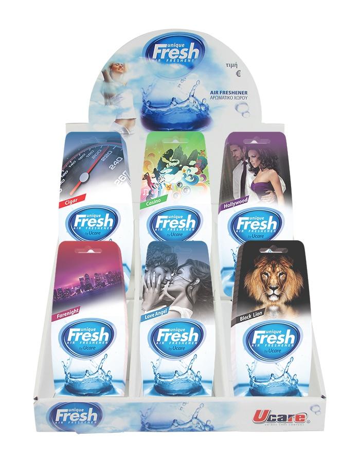 FRESH 05-FR1 ΑΡΩΜΑ "ANGEL" UNIQUE FRESH" 05-FR10 ΑΡΩΜΑ "MALDIVES" UNIQUE FRESH 05-FR11 ΑΡΩΜΑ "OCEAN" UNIQUE FRESH 05-FR12 ΑΡΩΜΑ "SPORTS" UNIQUE FRESH 05-FR13 ΑΡΩΜΑ "GREECE" UNIQUE FRESH 05-FR14 ΑΡΩΜΑ