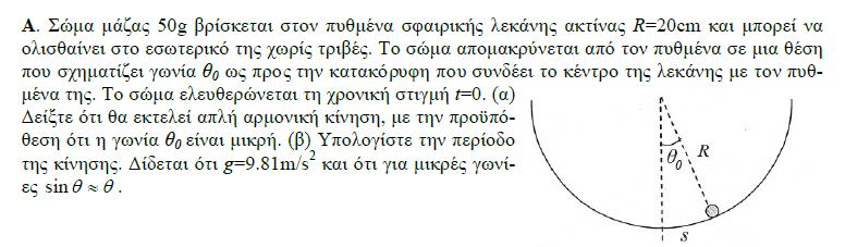 Κεντρομόλος: Δύναμη επαναφοράς: Για μικρές μετατοπίσεις η δύναμη επαναφοράς είναι