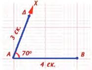 ΔΕ=4 εκ. και ΔΗ=3 εκ. Ιο βήμα Χαράζουμε το ευθύγραμμο τμήμα ΑΒ=4 εκ.