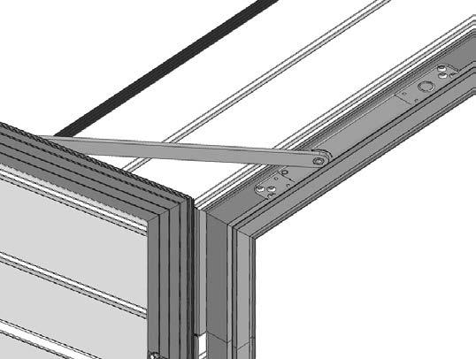 Place the retractor at the top of the pass door frame. Fix with screws. 9C.