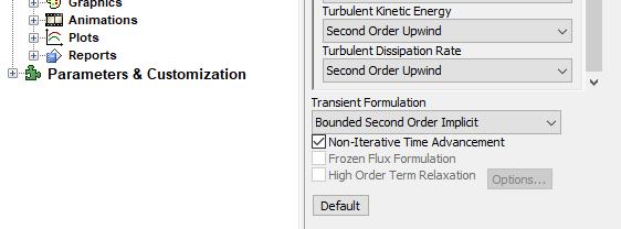 Σχήμα 53. Ρυθμίσεις στην καρτέλα Solution Methods.