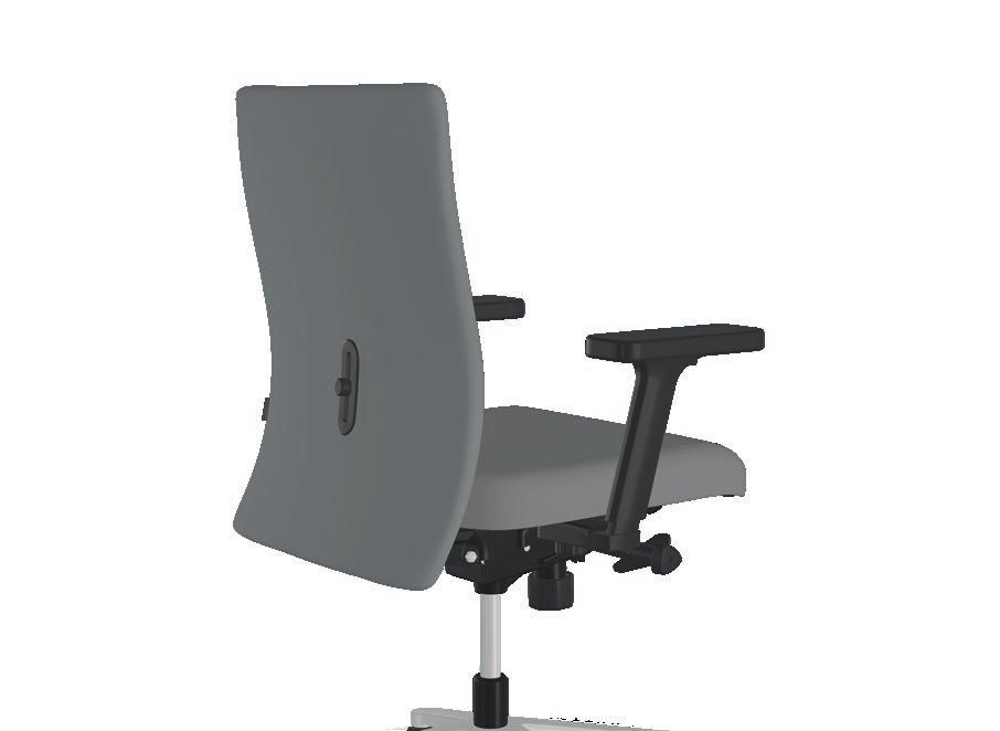 Support of the lumbar vertebra On the rear side of the chair s back, there is the lever G.