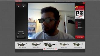 Ray-Ban Virtual Mirror Παραδείγματα χρήσης AR Ο χρήστης με web camera δοκιμάζει γυαλιά ηλίου χωρίς να χρειάζεται να μεταβεί σε κατάστημα Τα ψηφιακά γυαλιά