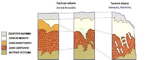 Αργιλική ζώνη Είναι ένα ενδιάμεσο στρώμα (μεταβατική ζώνη) που αποτελείται από αργιλικά ορυκτά (σμεκτίτες κυρίως νοντρονίτη) και χαλαζία.