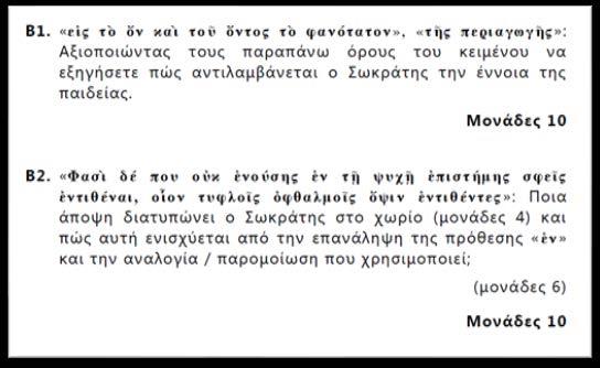 13 Βλ. π.χ. την Ερώτηση Β1 του Κριτηρίου (Α.