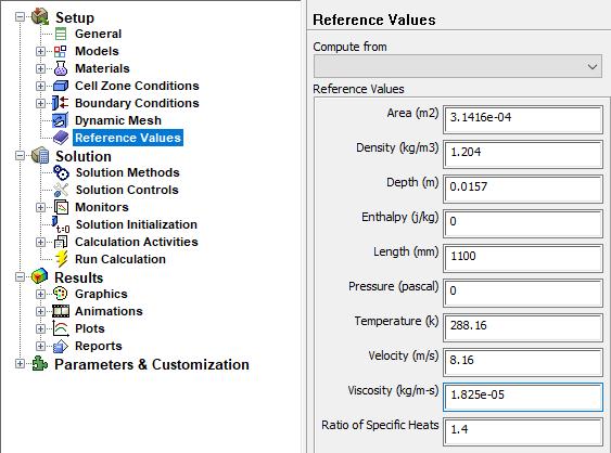 Σχήμα 52: Ρυθμίσεις Reference Values.