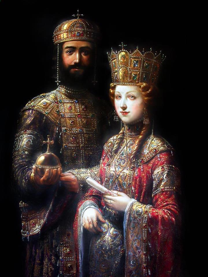 Ιωάννης Β Κομνηνός και η σύζυγός του Ειρήνη της Ουγγαρίας Πίνακας
