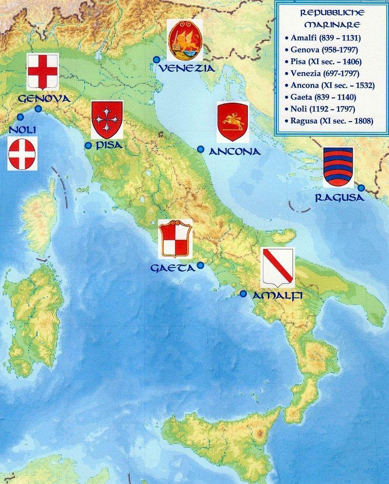 Οι ιταλικές πόλεις του Μεσαίωνα, που υπήρξαν ισχυρά ναυτικά και εμπορικά