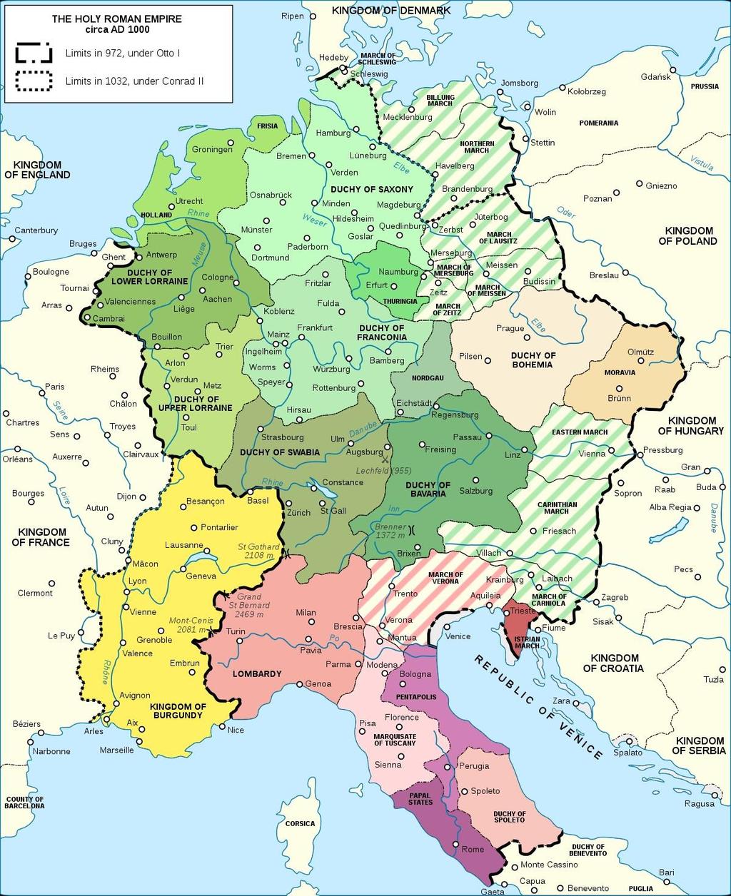Η κεντρική Ευρώπη κατά το έτος 1000.
