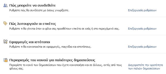 μπορούν να μας βρουν, να μας στείλουν αιτήματα φιλίας, ή να μας στείλουν μηνύματα.