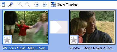 Επιλέξτε το αρχείο Windows Movie Maker 2 Sample File και σύρετε στο χώρο Timeline ή το Storyboard.