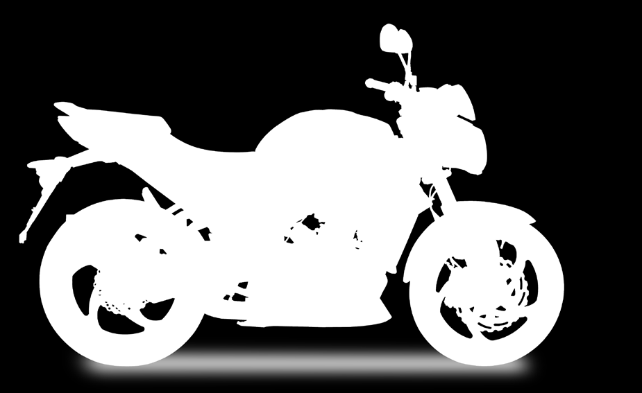 ) WHITE BLACK Χαρακτηριστικός εμπρόσθιος φανός, χαρίζει μία άγρια sport εμφάνιση στη μοτοσικλέτα Αιχμηρή ουρά με κομψό φωτιστικό σώμα τύπου LED Πλαϊνά πλαστικά καλύμματα αιχμηρής σχεδίασης, οδηγούν