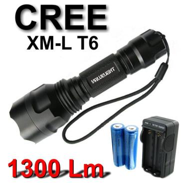 Φακός υπέρ - υψηλής φωτεινότητας CREE LED XM-L T6-1.300 Lumens. Φακός ValueLight υπέρ - υψηλής φωτεινότητας CREE LED XM-L T6-1.300 Lumens. Αδιάβροχος από ανοδιωμένο αλουμίνιο αεροσκαφών.