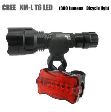 Φακός Ποδηλάτου υπέρ - υψηλής φωτεινότητας CREE LED T6-1.300 Lumens. Φακός Ποδηλάτου υπέρ - υψηλής φωτεινότητας CREE LED XM-L T6-1.300 Lumens. Αδιάβροχος από ανοδιωμένο αλουμίνιο αεροσκαφών.