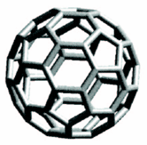 Σχήμα 43: Δομή φουλερένιου. Τρία ηλεκτρόνια από κάθε άνθρακα συμμετέχοντας σε sp 2 υβριδικά ενώνουν τους άνθρακες μεταξύ τους με σ δεσμούς.