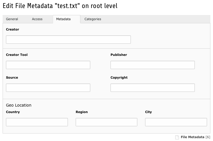 Διεπαφή Χρήστη Backend Νέο Πεδίο στα Μεταδεδομένα FAL Το πεδίο Copyright έχει