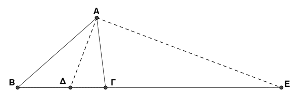 Δίνεται τρίγωνο ΑΒΓ (ΑΒ>ΑΓ) και ΑΔ, ΑΕ η εσωτερική και η εξωτερική διχοτόμος του αντίστοιχα.