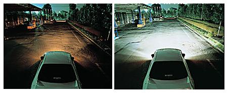 Εικόνα 75. Η διαφορά μεταξύ της δεύτερης «σκάλας» των φώτων και των προβολέων. Εικόνα 76. Ένα επερχόμενο όχημα με ανοιχτούς προβολείς.