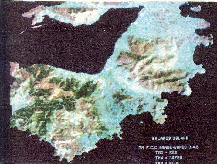 Σαλαµίνας από Landsat MSS (80m), Landsat TM (30m) και SPOT PAN