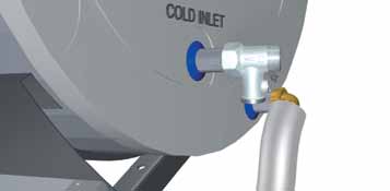 Connect the cold water supply to the spherical switch and turn the cold water supply on until the storage tank is completely filled.