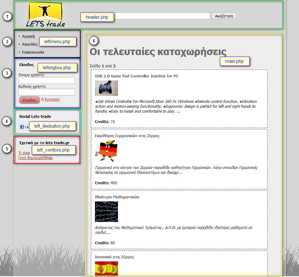 </div> </div> <div class="cleared"></div> <p class="art-page-footer">copyright lets-trade.gr</p> </div> </body> </html> Το αρχικό αρχείο που φορτώνει η σελίδα μας είναι το index.php.