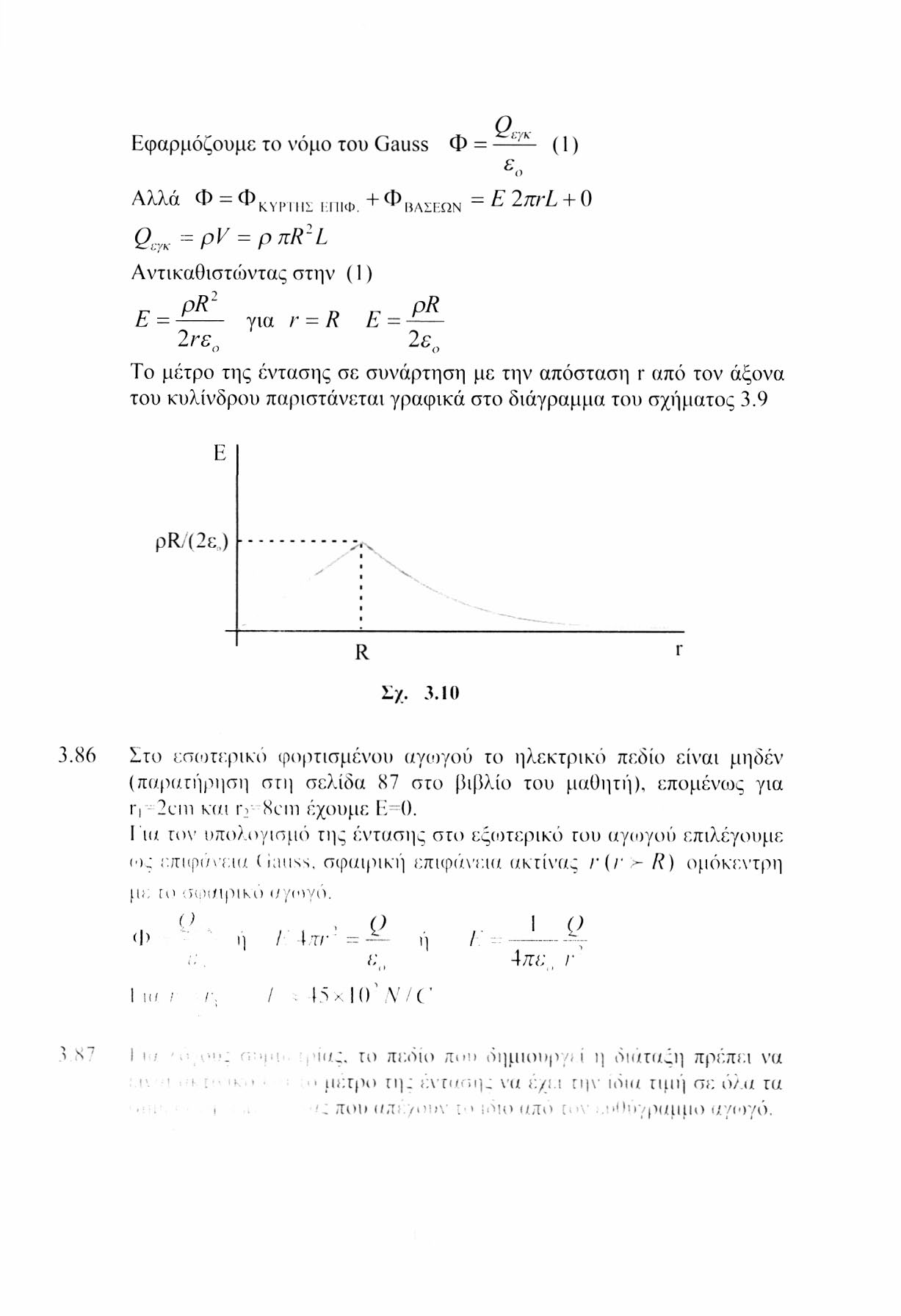 Εφαρμόζουμε το νόμο του Gauss Φ = ^ /κ (1) Αλλά Φ φ κυρτής επιφ.
