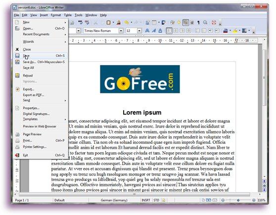 Εικόνα 14: Αποθήκευση Εγγράφου στο LIbreOffice Εδώ μπορείτε να περιηγηθείτε σε μια τοποθεσία και να εισαγάγετε ένα όνομα.