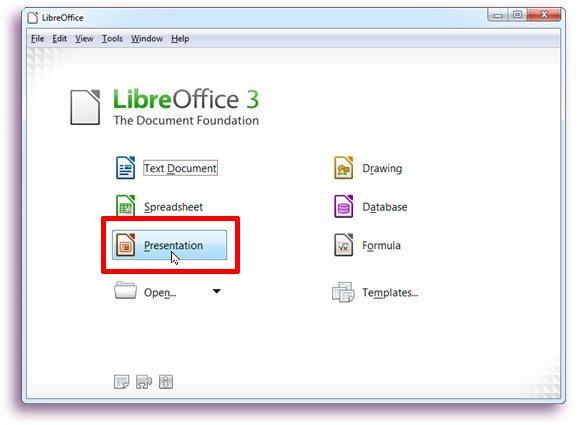3.3.3 LibreOffice Impress Ο Ιmpress είναι ο συντάκτης παρουσίασης του πακέτου LibreOffice και με αυτό μπορείτε να δημιουργήσετε παρουσιάσεις στις μορφές ODP και ppt, καθώς και να αποθηκεύσετε
