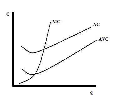 Σχέσεις μεταξύ των καμπυλών μέσου-οριακού κόστους 1. Το AVC έχει ελάχιστο σε μικρότερο επίπεδο παραγωγής από το AC. 2. Όταν το AC μειώνεται τότε AC>MC. 3. Όταν το AC αυξάνεται τότε AC<MC. 4.