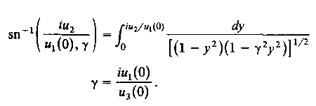 Στην ιδιαίτερη απλώς περίπτωση όπου ή γ 2 y 2 1, έχουµε sn[iu 3 (0)ζ] isinh[ u 3 (0)ζ] και εποµένως (8.4) Για u 3 (0)ζ 1, αυτή η λύση οδηγεί στην (8.1) µε k=0.