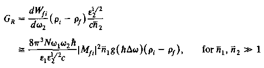 165 όπου ρ i και ρ f είναι οι πληθυσµοί στις i> και f> και α 2 είναι ο συντελεστής εξασθένισης στην ω 2. Αφού W fi =W if από την αναλυτική ισορροπία, η ποσότητα G R παίρνει τη µορφή (10.