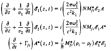 199 (10.40) µε και ρ fi (ω 1 ω 2 ) = Α(z,t)exp[i(k 1 k 2 )z i(ω 1 ω 2 )τ] στην (10.22).