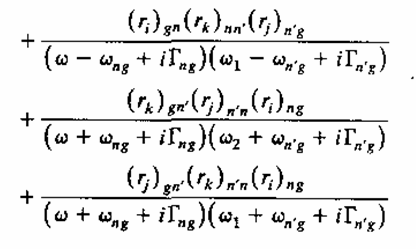 24 (2.17) Υπάρχουν δυο όροι στο χ (1) ij και οκτώ όροι στο χ (2) ijk. O υπολογισµός µπορεί να επεκταθεί ως την τρίτη τάξη για να βρεθεί το χ (3) ijkl (ω = ω 1 + ω 2 +ω 3 ), το οποίο θα έχει 48 όρους.