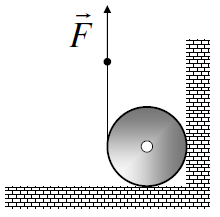 Ομογενής λεπτός κυκλικός τροχός, μάζας M=3Kg και ακτίνας R=1m, εφάπτεται σε οριζόντιο δάπεδο.