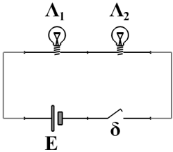 Φυσική Α Λυκείου 2.13 Όταν 2 αντιστάτες R 1 και R 2 (R 1 R 2 ) συνδέονται σε σειρά: α. Έχουν στα άκρα τους ίδια τάση. β. Διαρρέονται από το ίδιο ρεύμα. γ.